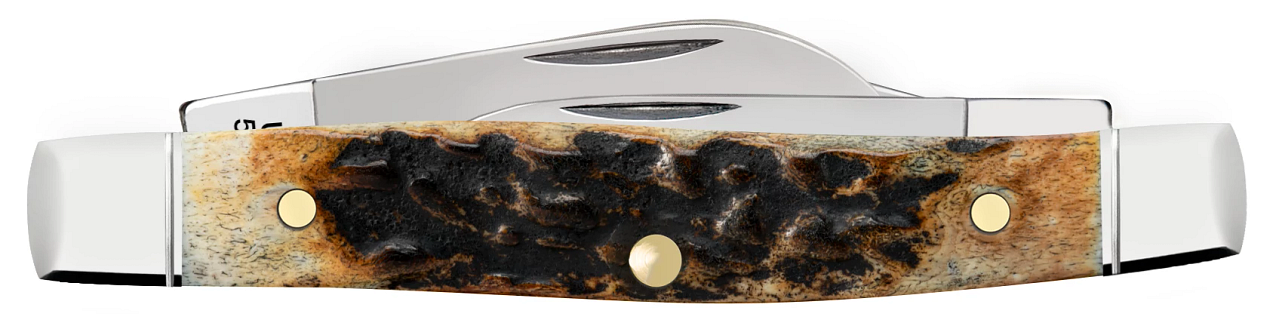 Case Shot Show Small Stockman 10759 Burnt Stag Stainless Pocket Knife