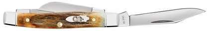 Case Shot Show Small Stockman 10759 Burnt Stag Stainless Pocket Knife