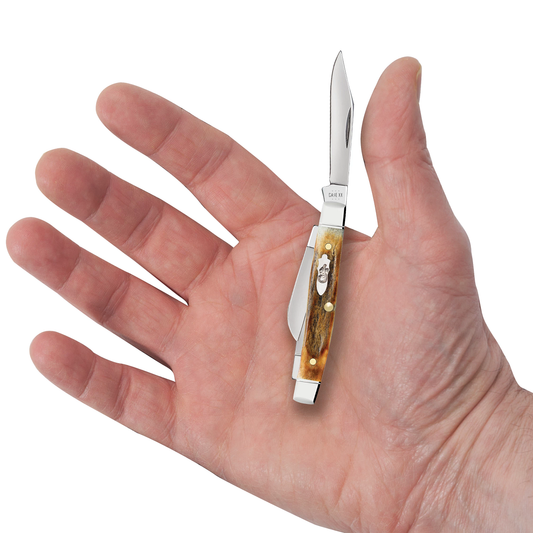 Case Shot Show Small Stockman 10759 Burnt Stag Stainless Pocket Knife