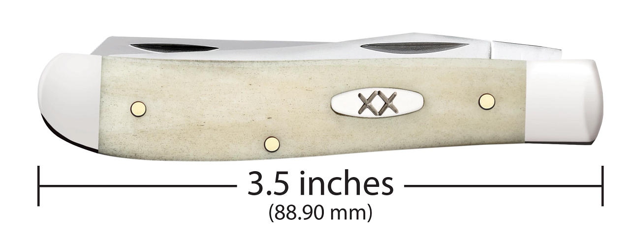 Case Knives Mini Trapper Smooth Natural Bone Stainless Steel Pocket Knife