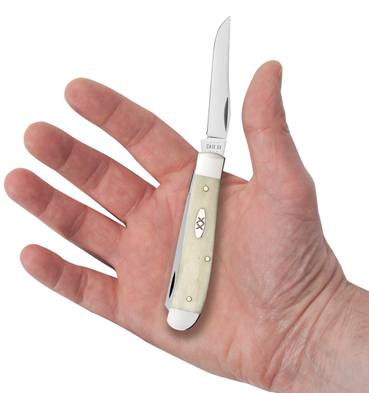 Case Knives Mini Trapper Smooth Natural Bone Stainless Steel Pocket Knife