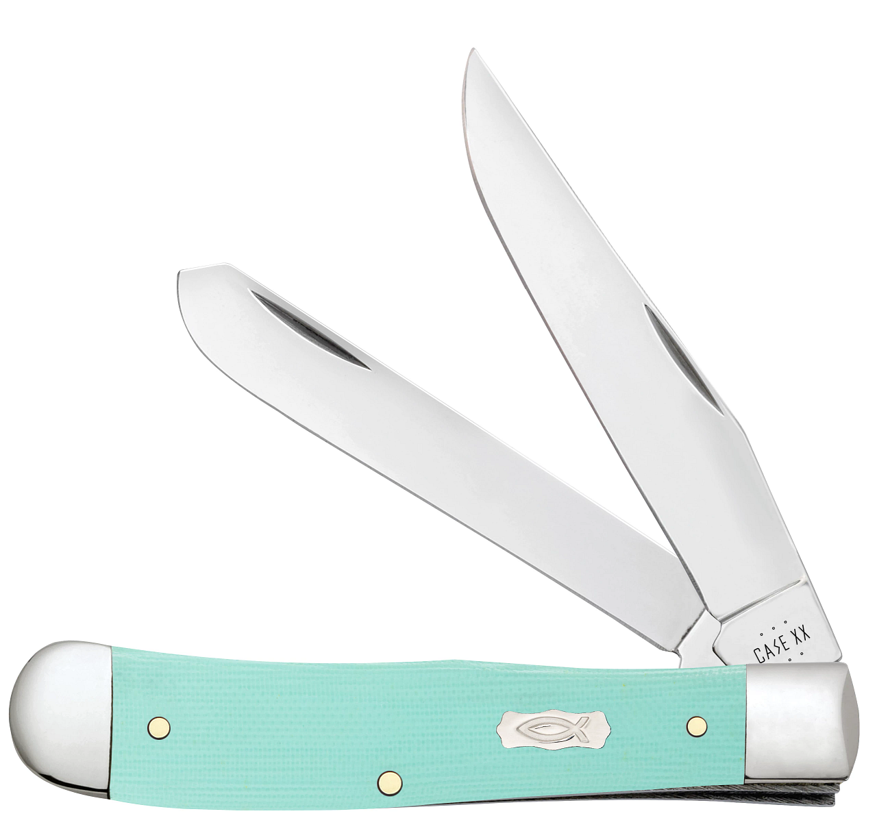 Case Trapper Seafoam Green G-10 18100 Stainless Steel Pocket Knife