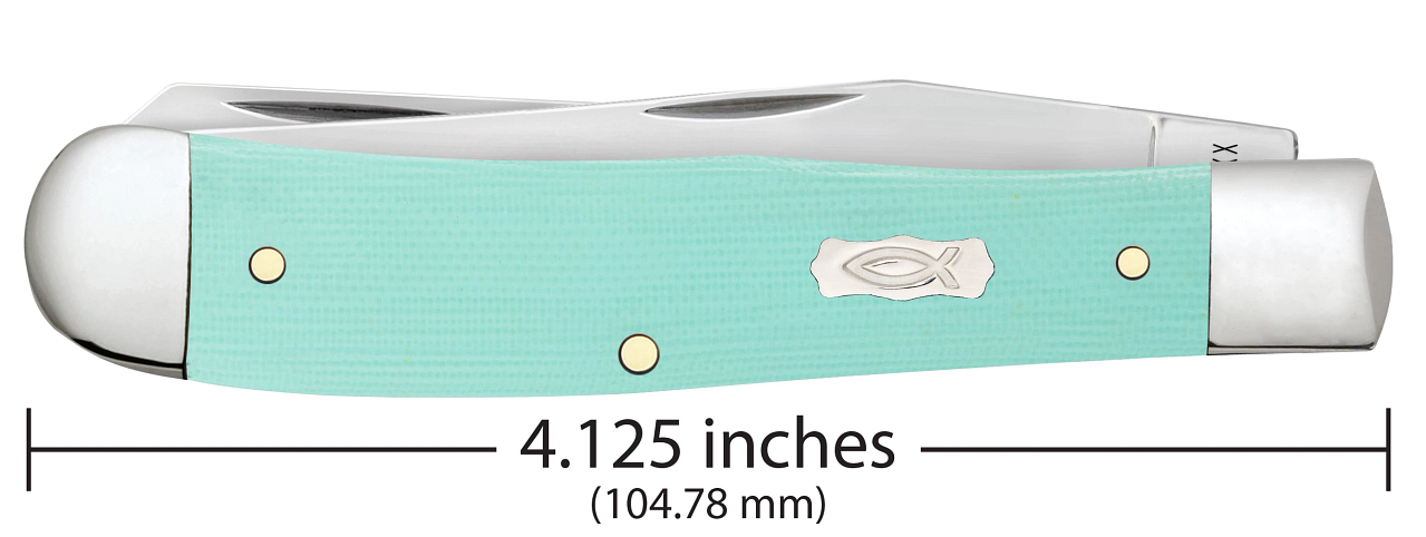 Case Trapper Seafoam Green G-10 18100 Stainless Steel Pocket Knife