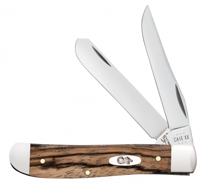 Case Knives Mini Trapper Natural Zebra Wood Stainless Pocket Knife