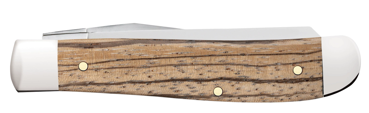 Case Knives Mini Trapper Natural Zebra Wood Stainless Pocket Knife