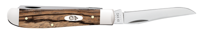 Case Knives Mini Trapper Natural Zebra Wood Stainless Pocket Knife