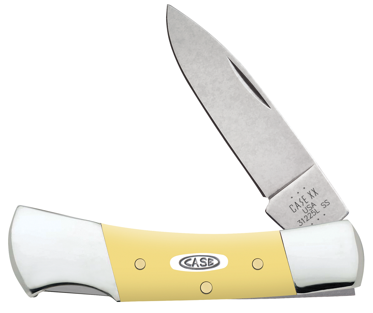 Case Lockback Smooth Yellow Synthetic 81089 Stainless Pocket Knife