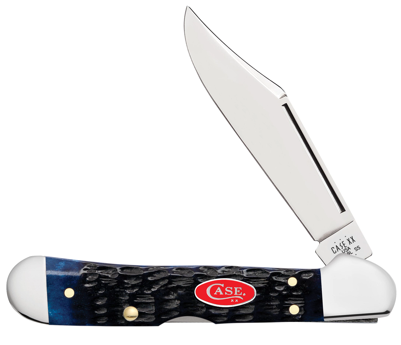 Case Mini Copperlock Jigged Navy Blue Bone 6891 Stainless Pocket Knife