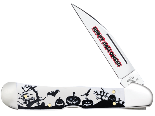 Case Happy Halloween Copperlock White Synthetic Pocket Knife