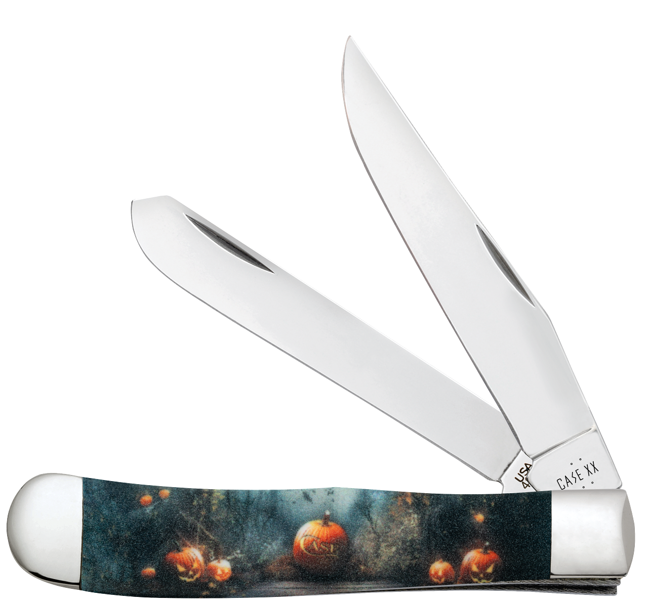 Case Trapper Jack-O-Lantern Woods Synthetic 10642 Stainless Pocket Knife