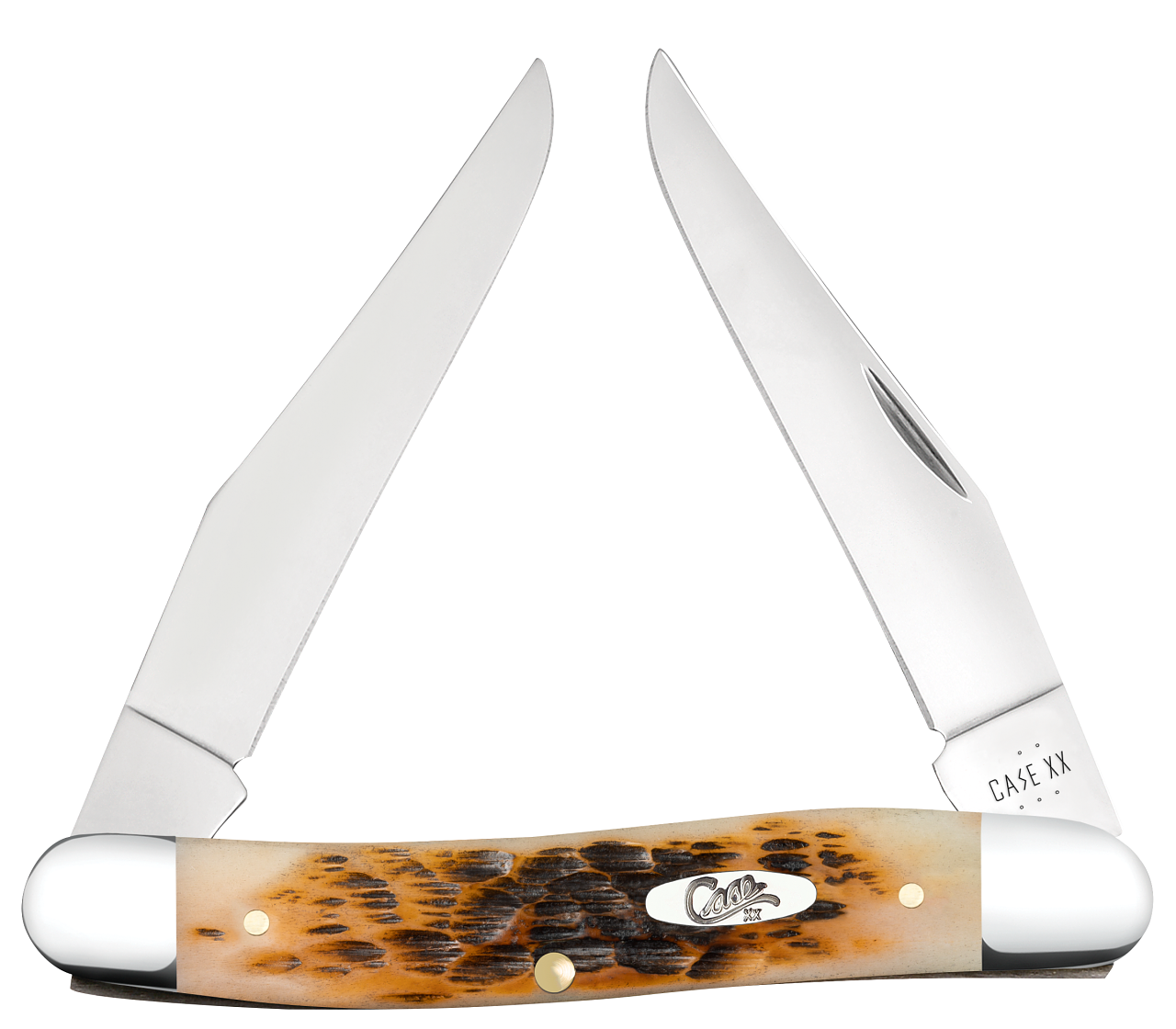 Case Muskrat Jigged Amber Bone 10798 Stainless Pocket Knife