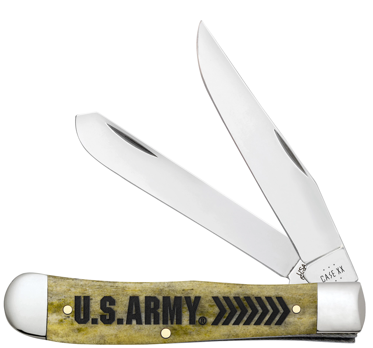 Case Trapper U.S. Army Olive Green Bone 15056 Pocket Knife