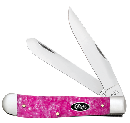 Case Trapper Pink Crackle Kirinite 16160 Stainless Pocket Knife