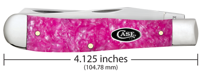 Case Trapper Pink Crackle Kirinite 16160 Stainless Pocket Knife