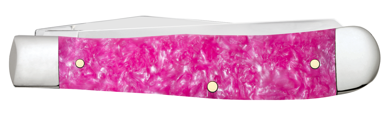 Case Trapper Pink Crackle Kirinite 16160 Stainless Pocket Knife