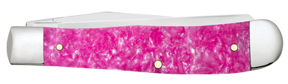 Case Trapper Pink Crackle Kirinite 16160 Stainless Pocket Knife