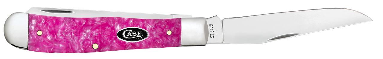 Case Trapper Pink Crackle Kirinite 16160 Stainless Pocket Knife