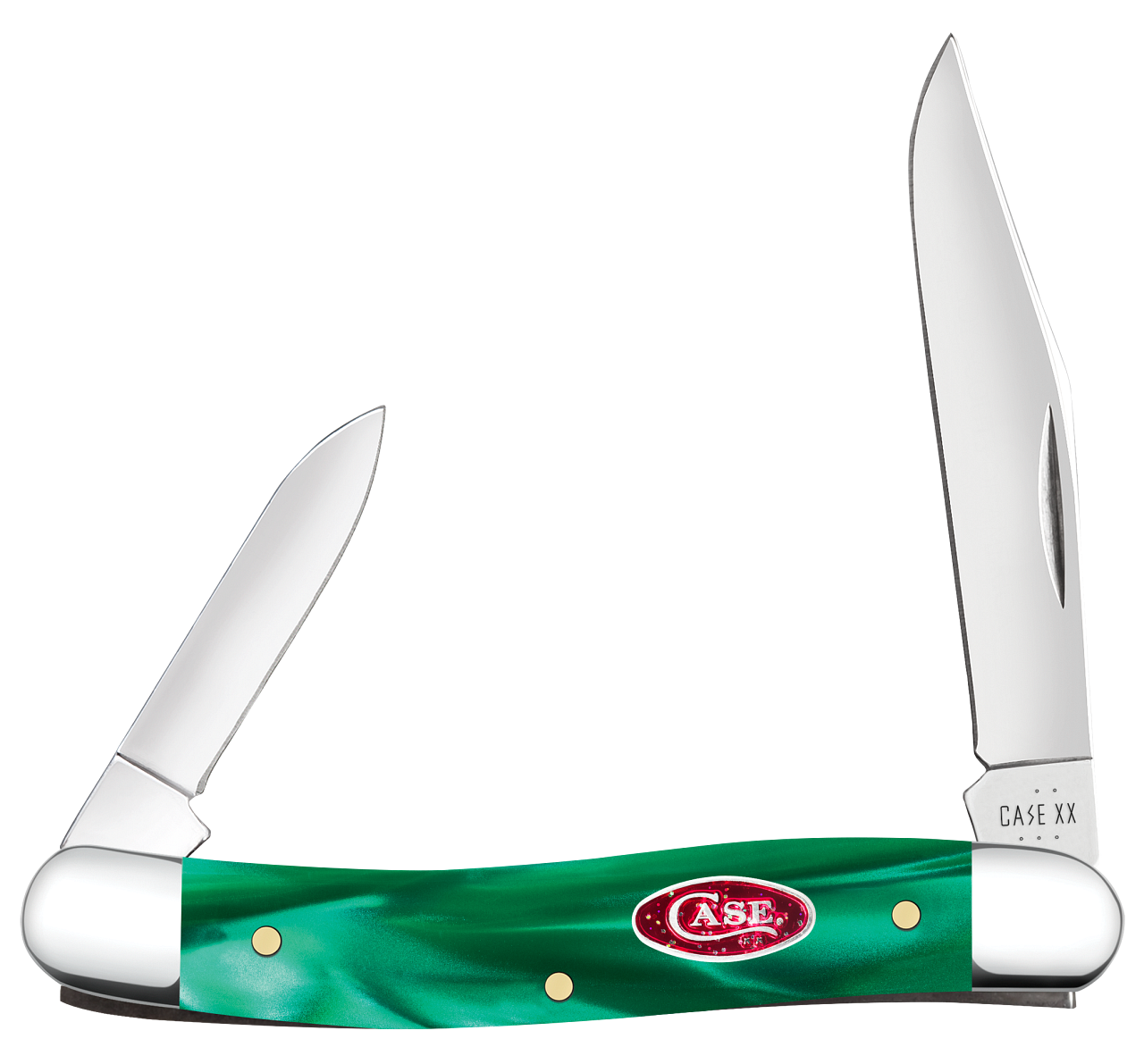 Case Medium Pen Green Pearl Kirinite 24412 Stainless Pocket Knife