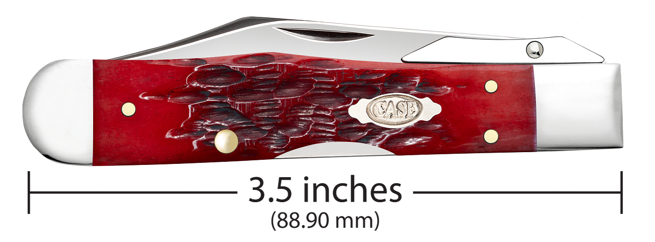 Case Dark Red Bone Peach Seed Jig Cheetah Cub