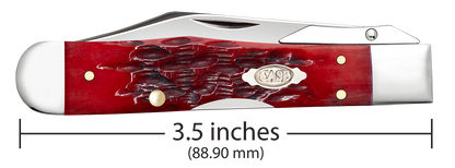 Case Dark Red Bone Peach Seed Jig Cheetah Cub