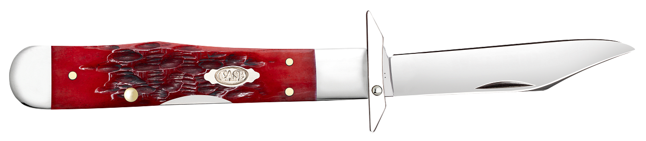 Case Dark Red Bone Peach Seed Jig Cheetah Cub