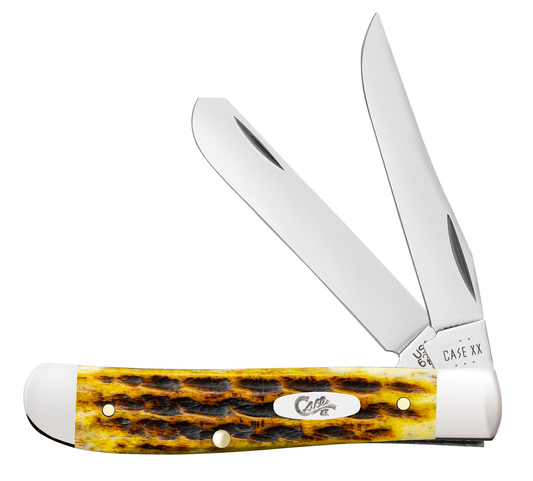 Case Knives Mini Trapper Heritage Honeycomb Bone Stainless Pocket Knife