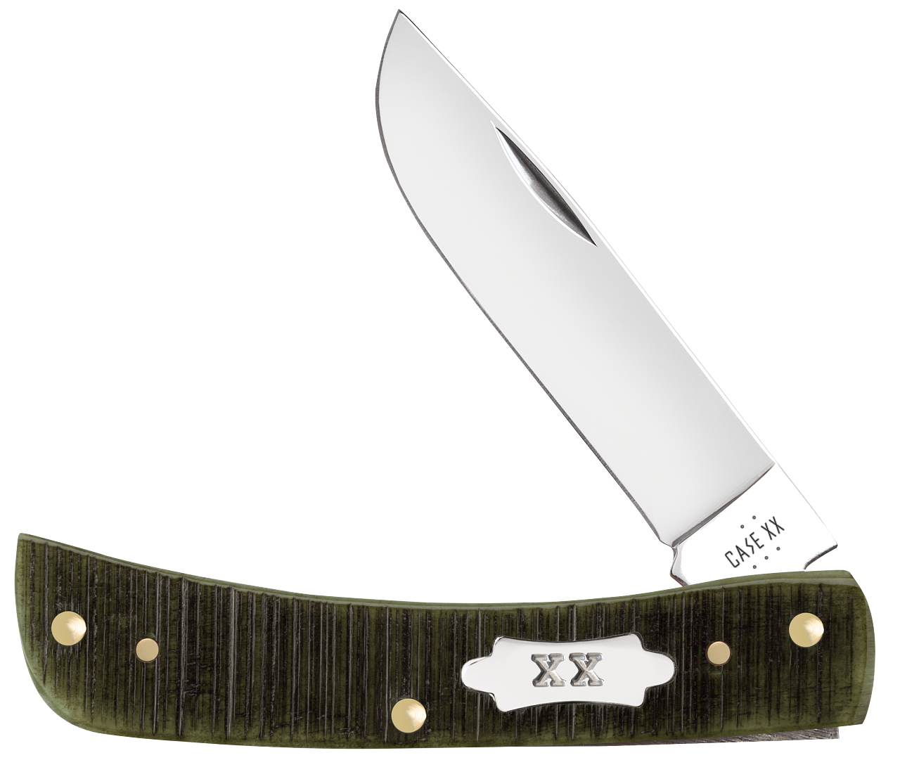 Case Sod Buster Jr Sawcut Olive Green Bone