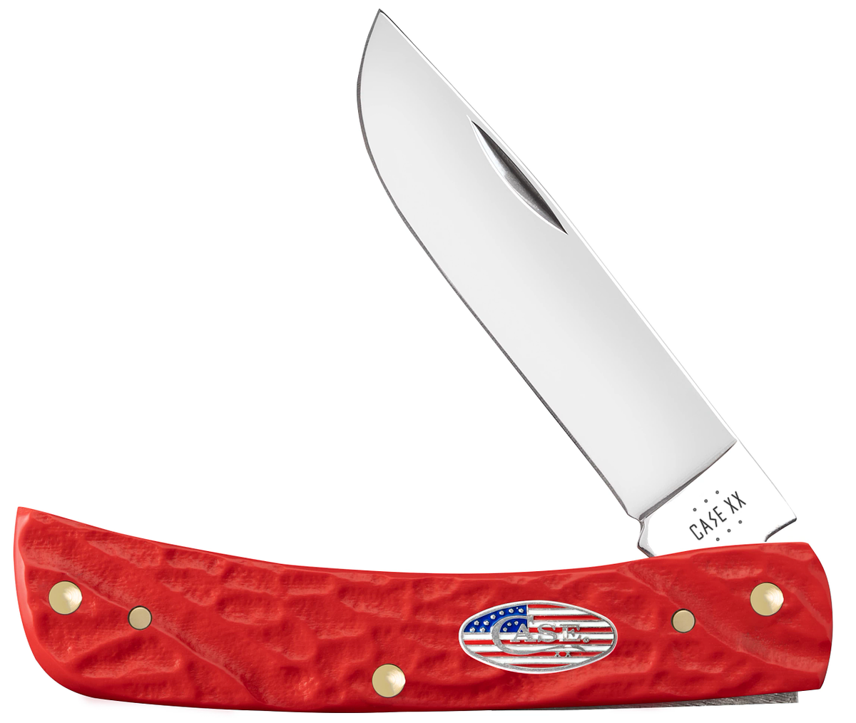 Case Red Synthetic Rough Jigged Sod Buster Jr 39968 Pocket Knife