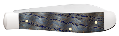 Case Smooth Blue Curly Oak Wood Mini Trapper
