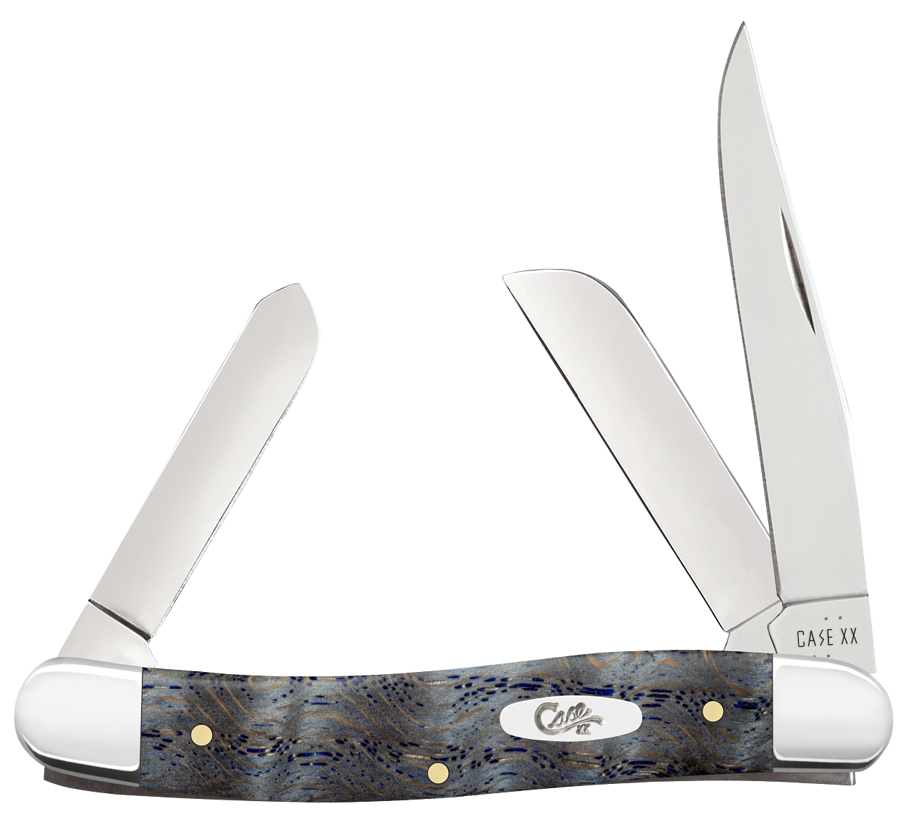 Case Smooth Blue Curly Oak Wood Medium Stockman