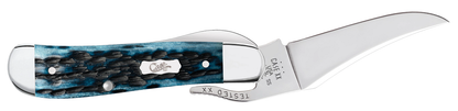 Case Russlock Pocket Worn Mediterranean Blue Bone 51859 Stainless Knife