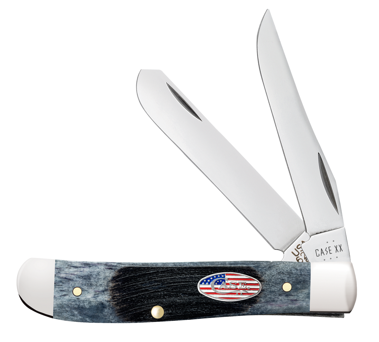 Case Knives Mini Trapper Stars & Stripes Gray Bone Stainless Pocket Knife