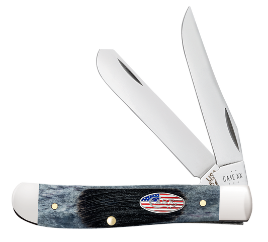 Case Knives Mini Trapper Stars & Stripes Gray Bone Stainless Pocket Knife