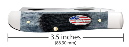 Case Knives Mini Trapper Stars & Stripes Gray Bone Stainless Pocket Knife
