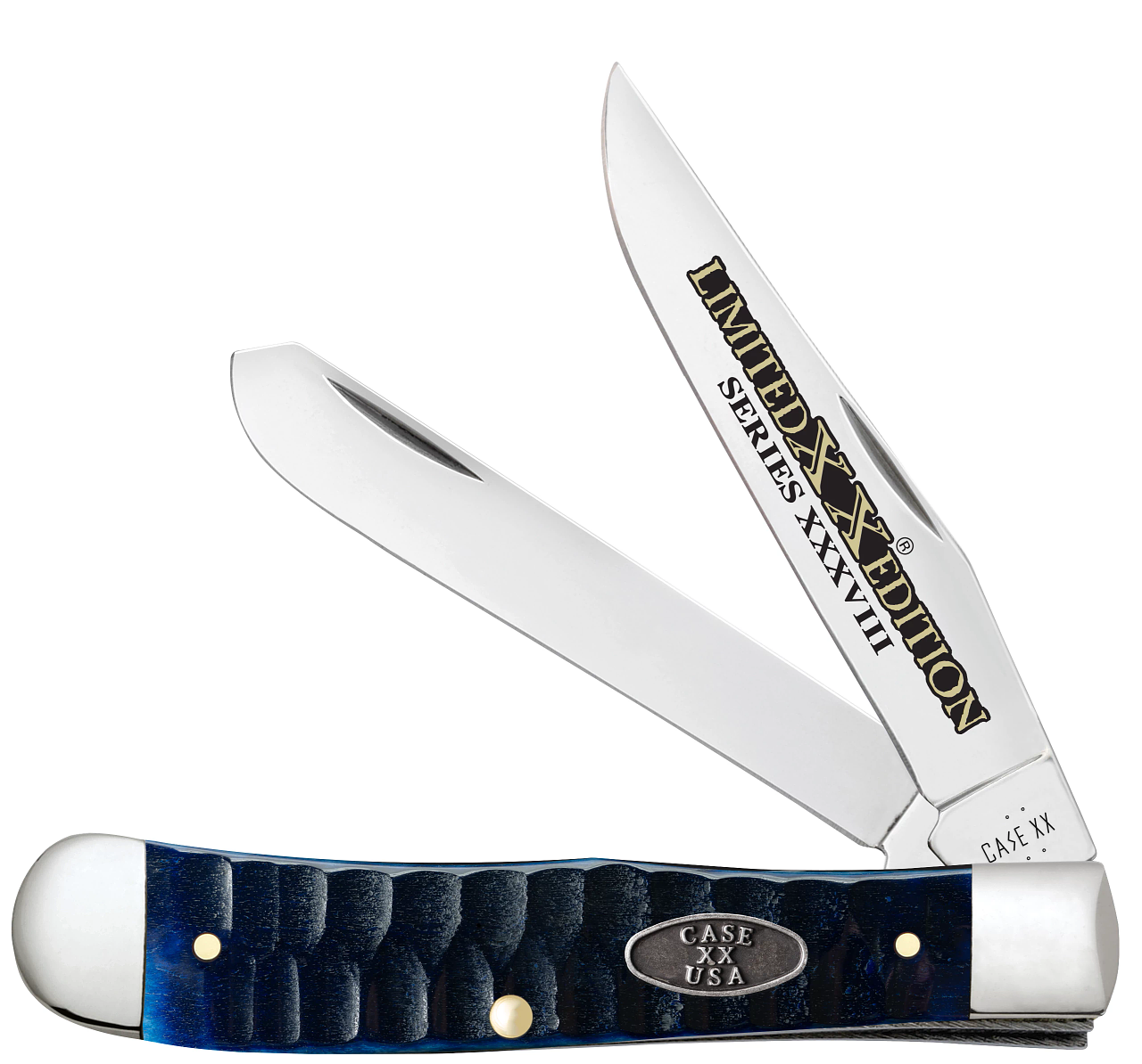 Case Trapper Limited Edition Gator Jig Ocean Blue Bone 53980 Stainless Pocket Knife