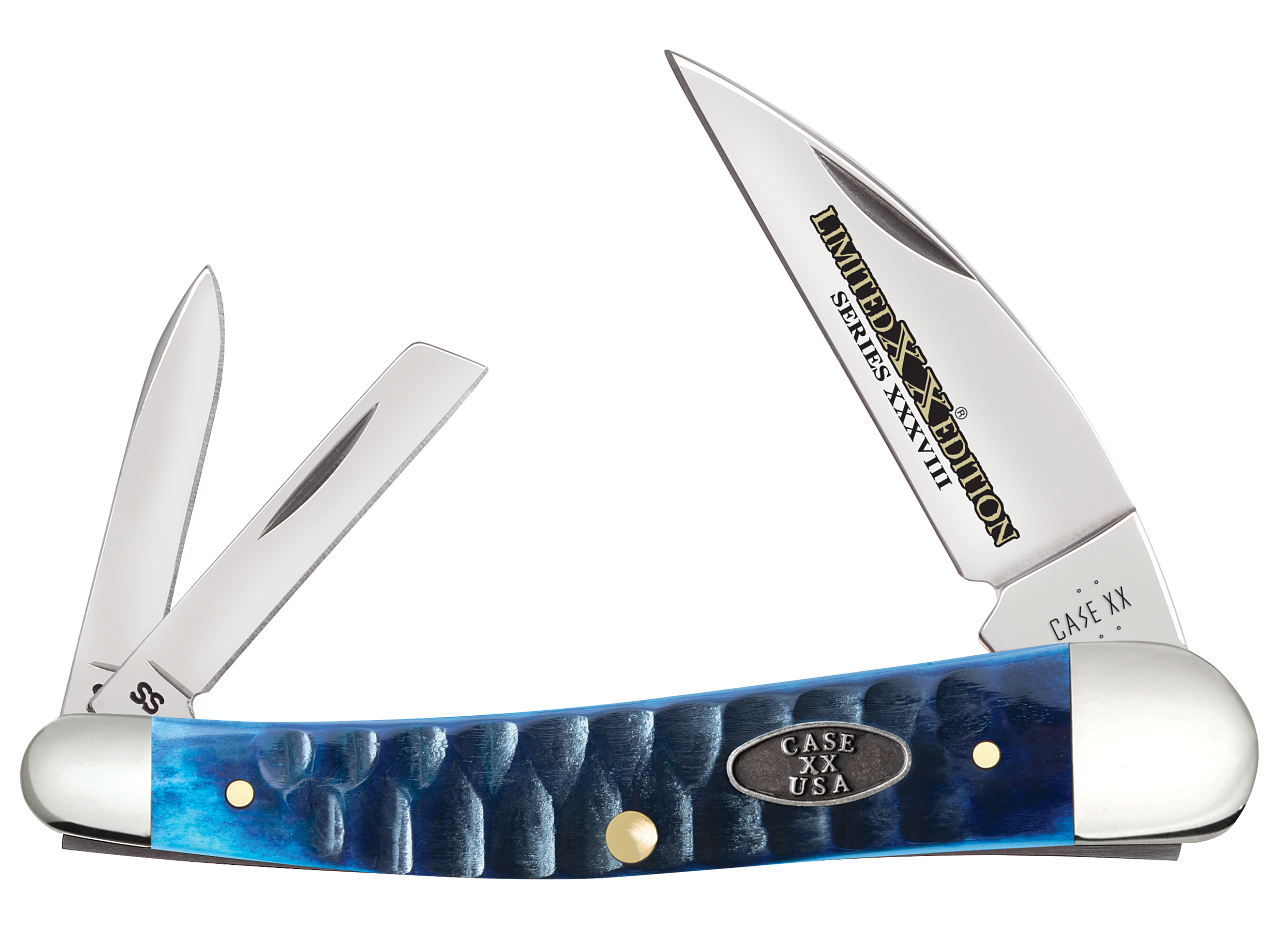 Case Seahorse Whittler Limited Edition Gator Jig Ocean Blue Bone 53983 Stainless Pocket Knife