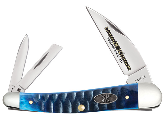 Case Seahorse Whittler Limited Edition Gator Jig Ocean Blue Bone 53983 Stainless Pocket Knife