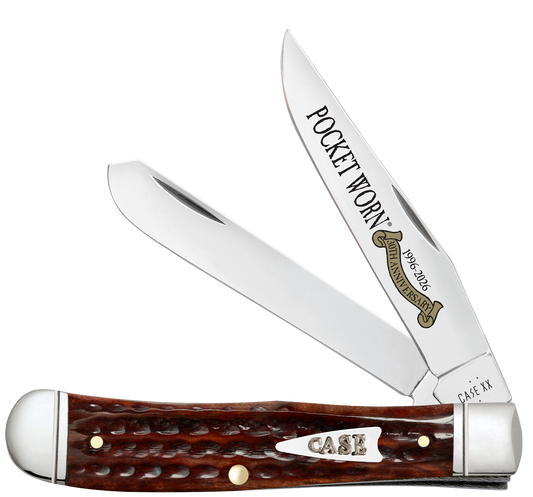 Case Pocket Worn 30th Anniversary Mahogany Bone Corn Cob Jig Trapper