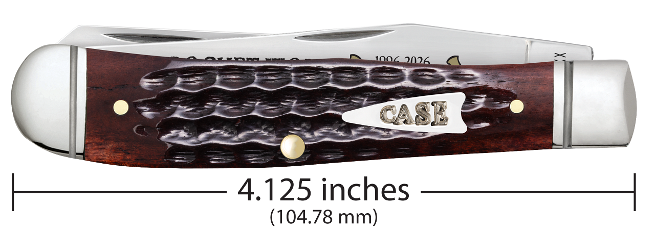 Case Pocket Worn 30th Anniversary Mahogany Bone Corn Cob Jig Mini Trapper