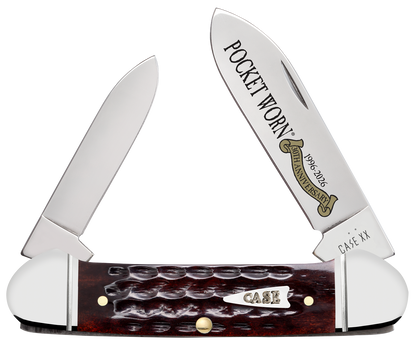 Case Pocket Worn 30th Anniversary Mahogany Bone Corn Cob Jig Canoe