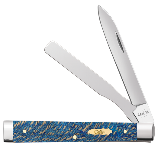 Case Knives Baby Doc Smooth Blue Sycamore Wood Stainless Pocket Knife