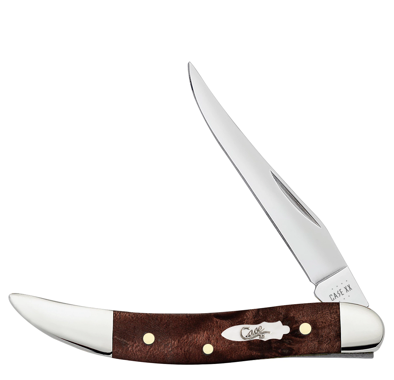 Case Toothpick Smooth Maple Burl Wood Stainless Pocket Knife