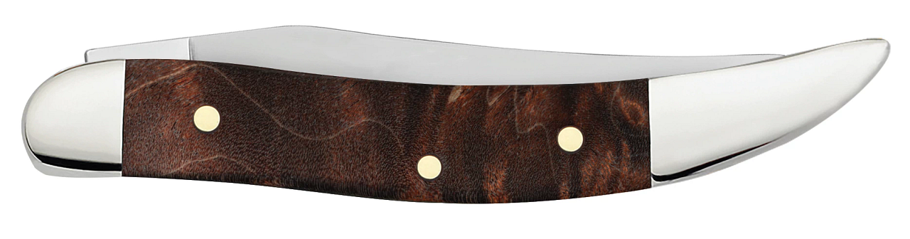 Case Toothpick Smooth Maple Burl Wood Stainless Pocket Knife