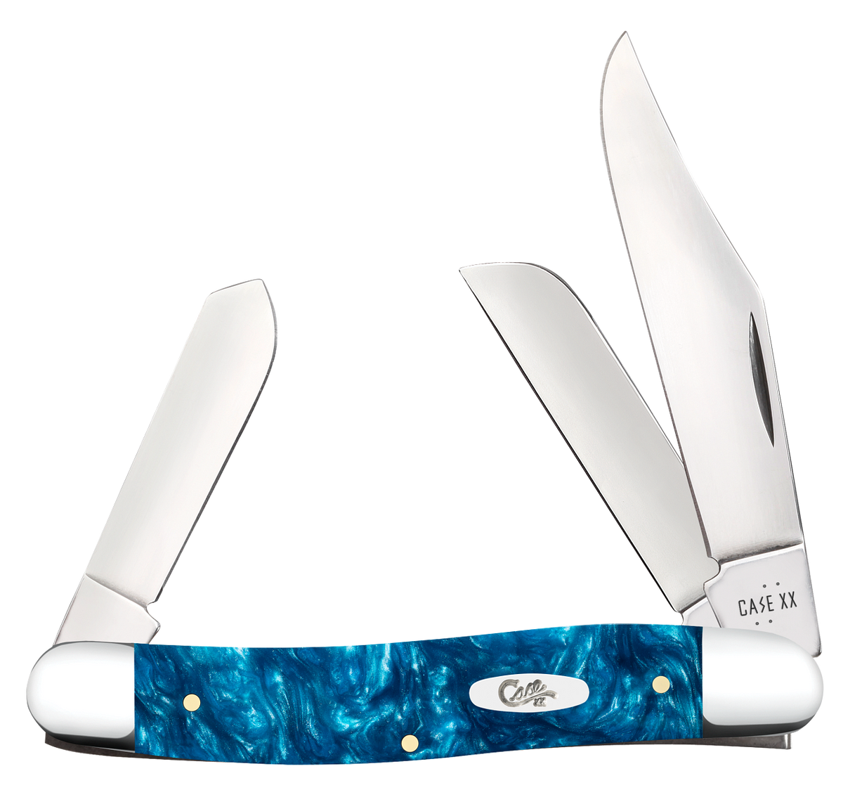 Case Stockman Teal Swirl Kirinite 12291 Stainless Pocket Knife