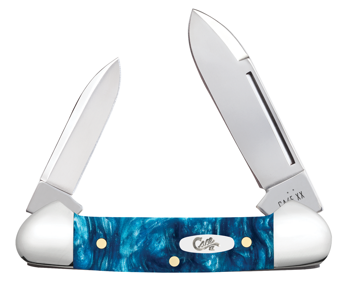 Case Butterbean Teal Swirl Kirinite 12293 Stainless Pocket Knife