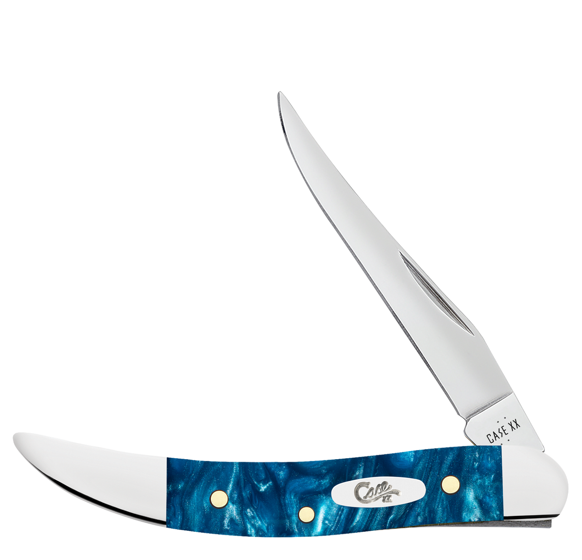 Case Toothpick Teal Swirl Kirinite 12294 Stainless Pocket Knife