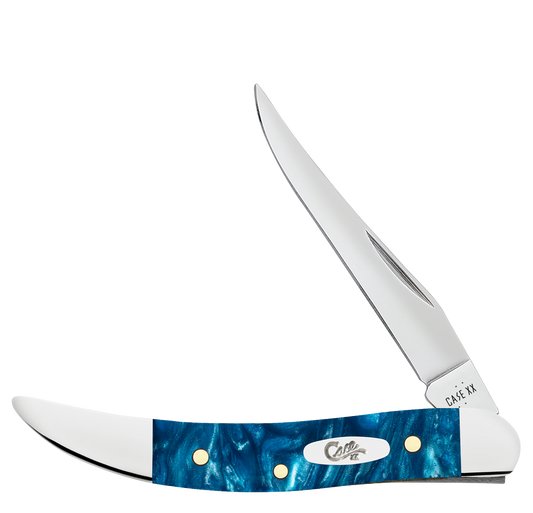 Case Toothpick Teal Swirl Kirinite 12294 Stainless Pocket Knife