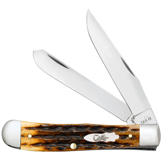 Case Trapper Dark Molasses Bone Kinfolks Jig 12270 Pocket Knife