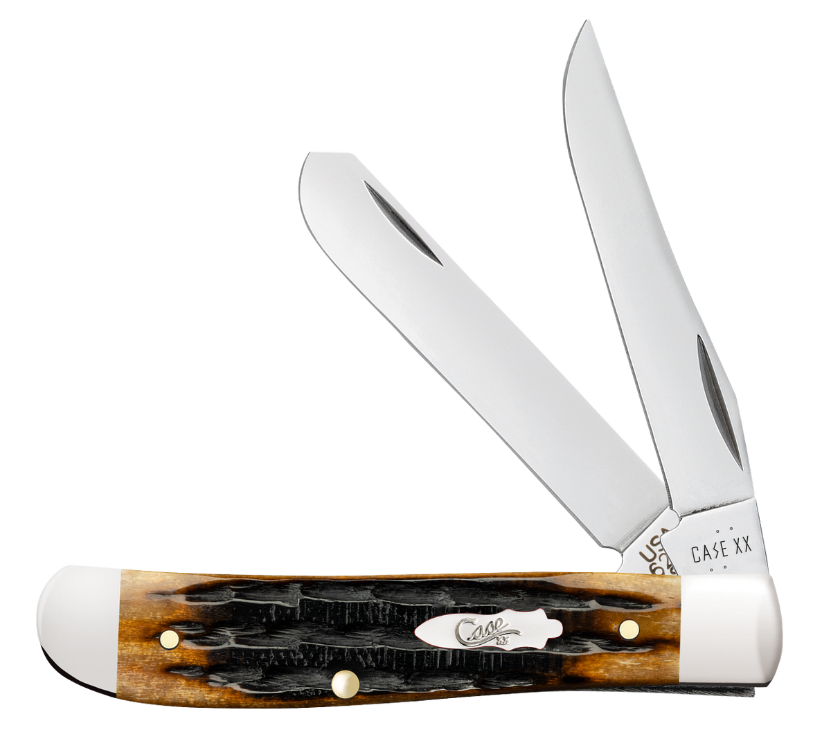 Case Mini Trapper Dark Molasses Bone Kinfolks Jig 12271 Pocket Knife