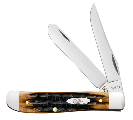 Case Mini Trapper Dark Molasses Bone Kinfolks Jig 12271 Pocket Knife